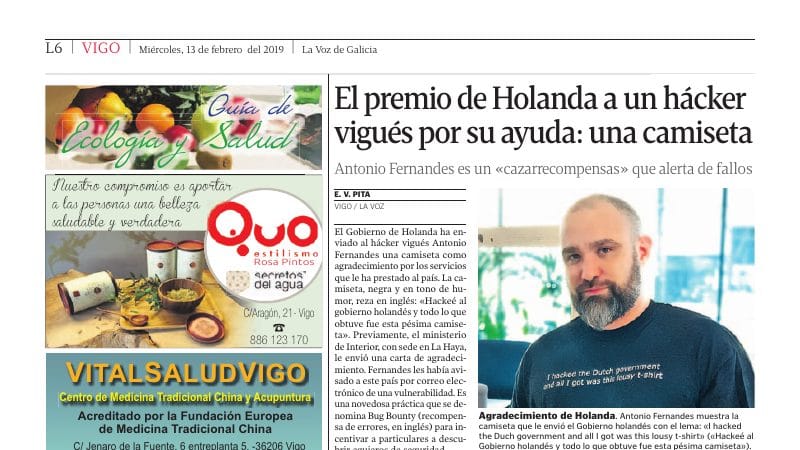 Holanda premia a un hacker por una ayuda — Antonio Fernandes, experto en ciberseguridad, en Documento