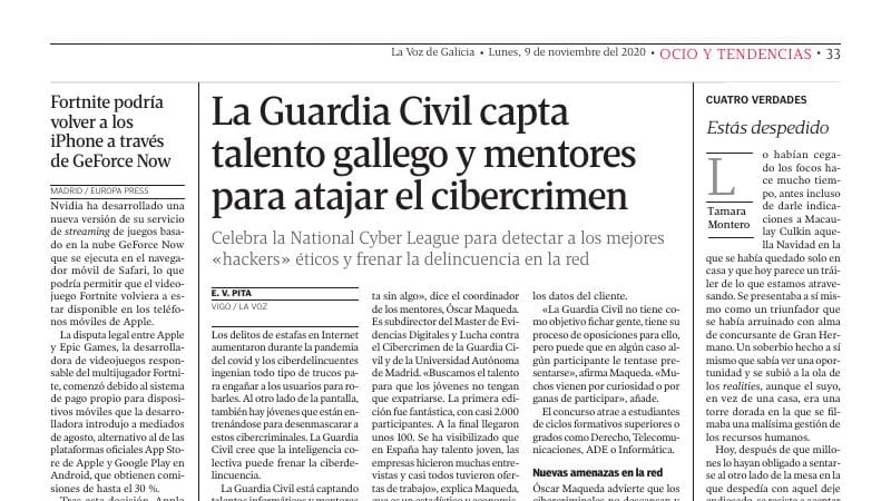 La Guardia Civil capta talento gallego — Antonio Fernandes, experto en ciberseguridad, en Documento