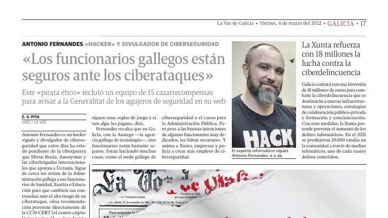 Los funcionarios gallegos, protegidos frente a Rusia — Antonio Fernandes, experto en ciberseguridad, en Documento
