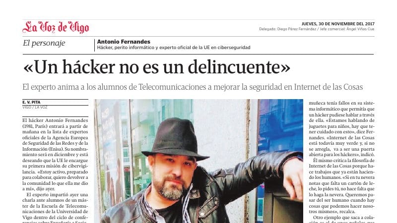 Un Hacker no es un delincuente — Antonio Fernandes, experto en ciberseguridad, en Documento